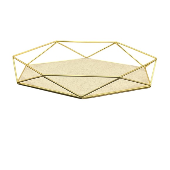 NEW Umbra Display Prisma Tray Sung Wook Park Geometric Gold Tone - Picture 5 of 16